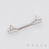 MULTI CZ TIARA CROWN 316L SURGICAL STEEL NIPPLE RING